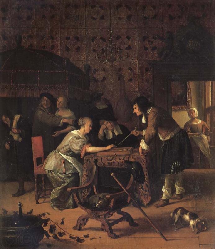 Jan Steen Backgammon Playersl Norge oil painting art